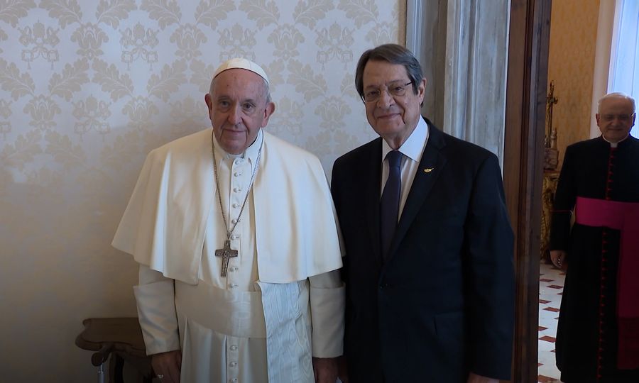 Cypriot president meets pope at the Vatican
