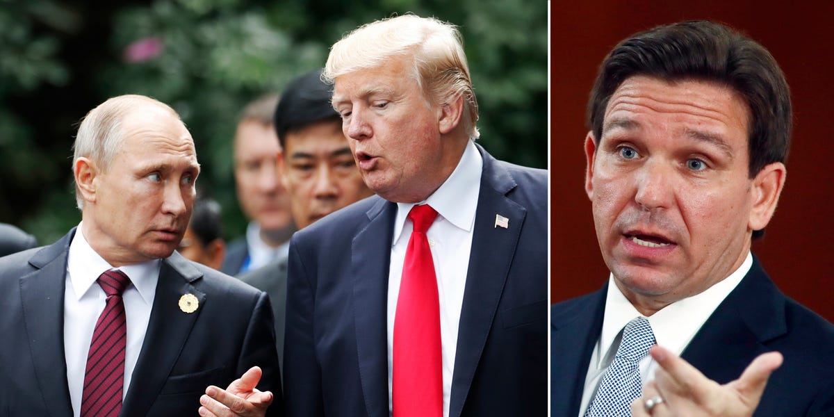 Trump again defends Putin and rips into DeSantis for calling him an 'authoritarian gas station attendant' and a 'war criminal'