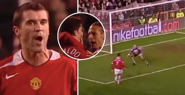 Roy Keane's furious reaction to Cristiano Ronaldo missing chance for Man Utd is going viral