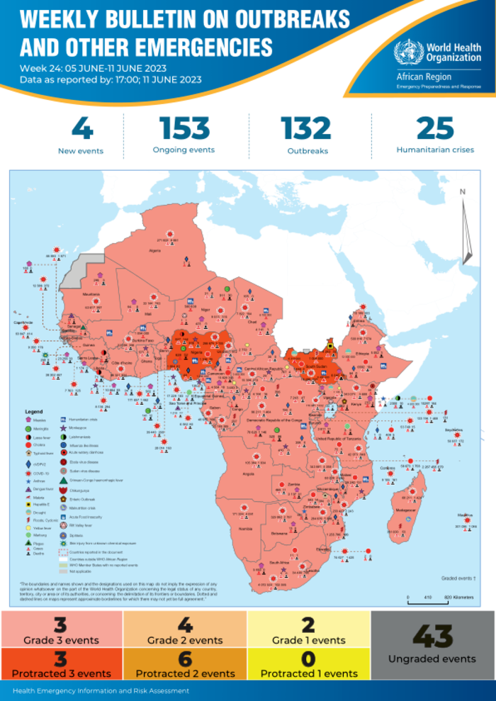 Weekly Bulletin on Outbreaks and other Emergencies: Week 24: 05 June -11 June 2023 (Data as reported by: 17:00; 11 June 2023) - Democratic Republic of the Congo