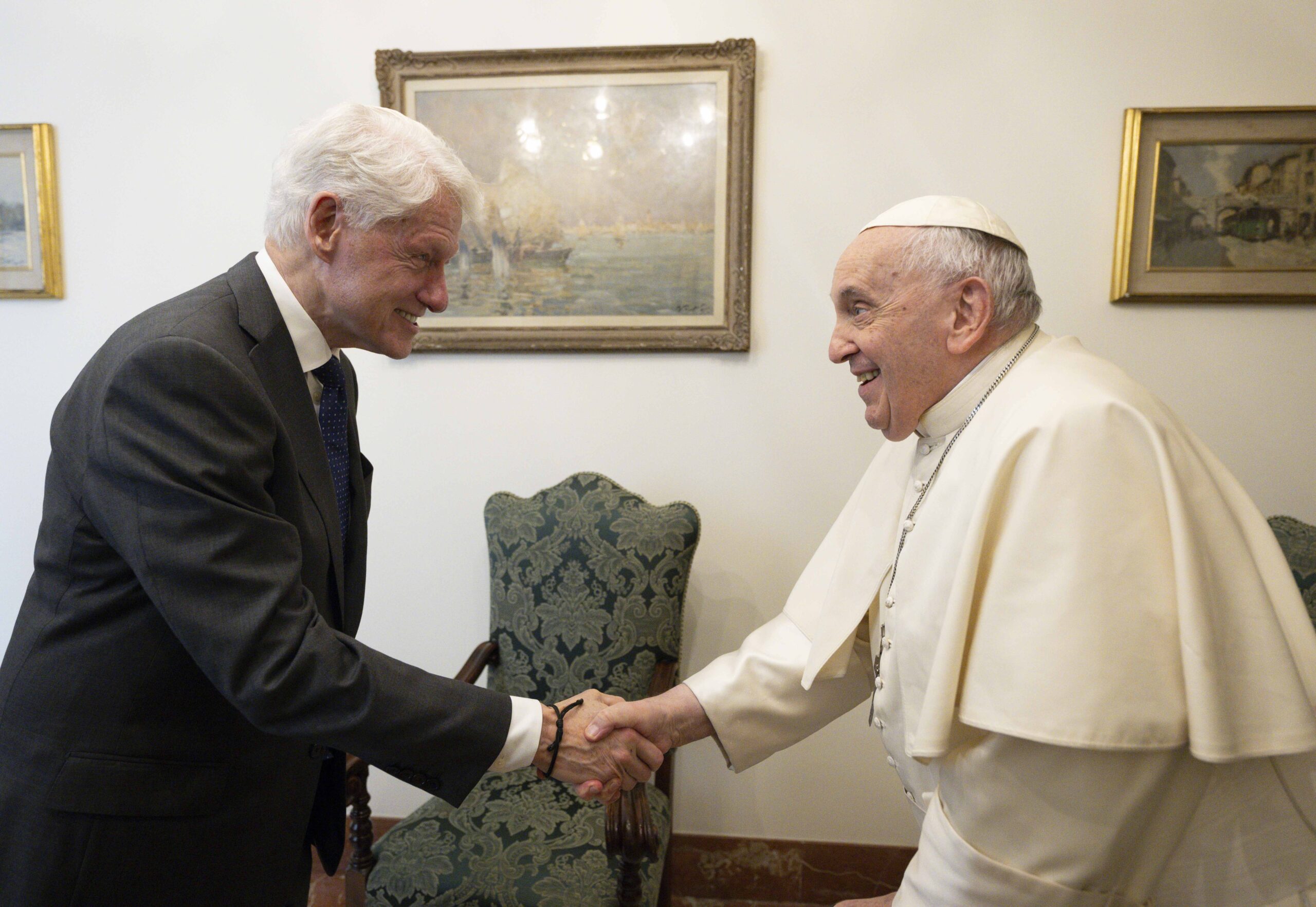 Pope Francis hosts Bill Clinton, foundation head Alex Soros