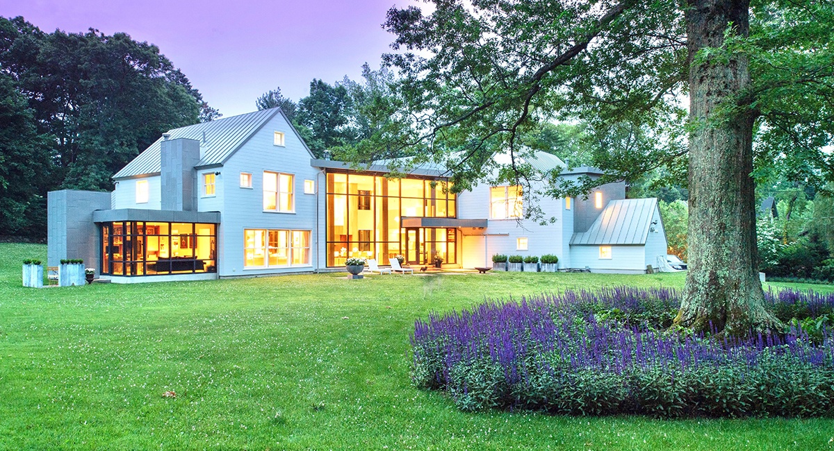 On the Market: A Modern Industrial Belmont Farmhouse with a Fitness Wing
