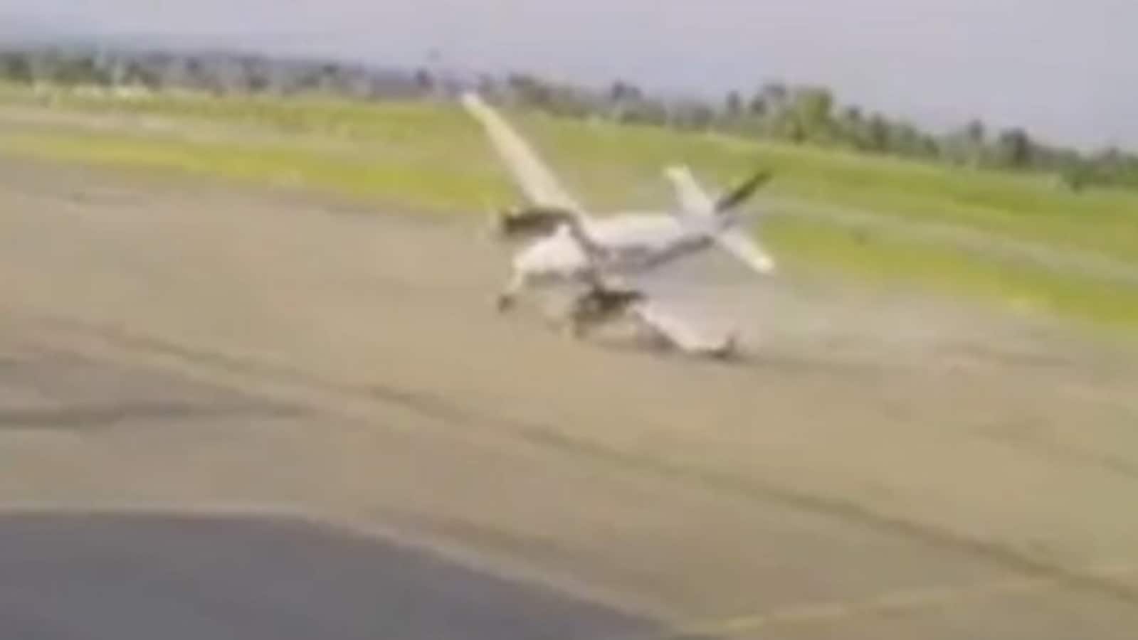 Watch video: Fiery plane crash that killed 2 in Brazil
