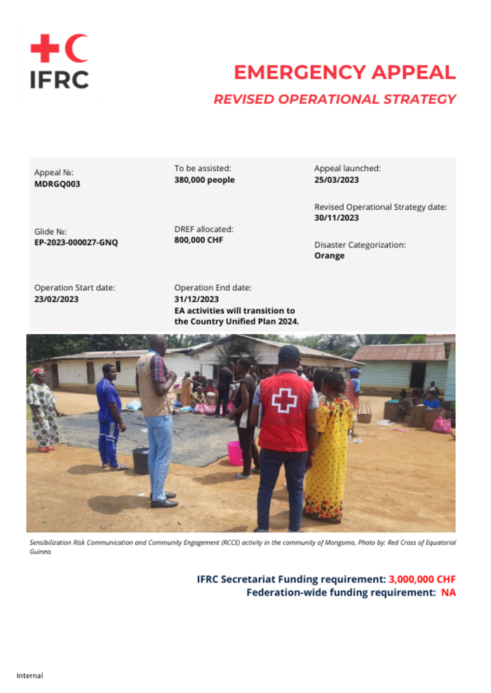 Equatorial Guinea, Africa: Marburg Virus Disease - Revised Operational Strategy - Emergency Appeal (MDRGQ003) - Equatorial Guinea